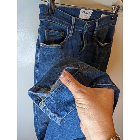 Frame Denim London Los Angeles Skinny Jeans Slit Ankle Medium Wash Size 26 - Picture 4 of 8
